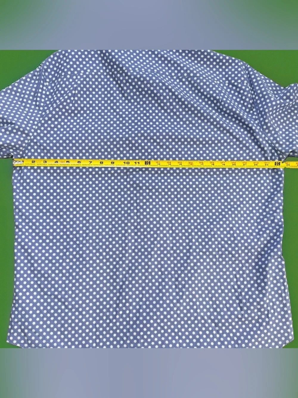J.Crew Flex Men’s XL Blue White Geometric Short Sleeve Button Up Shirt